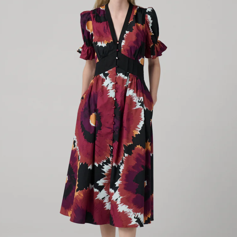 热卖！DVF Erica 印花茶歇裙