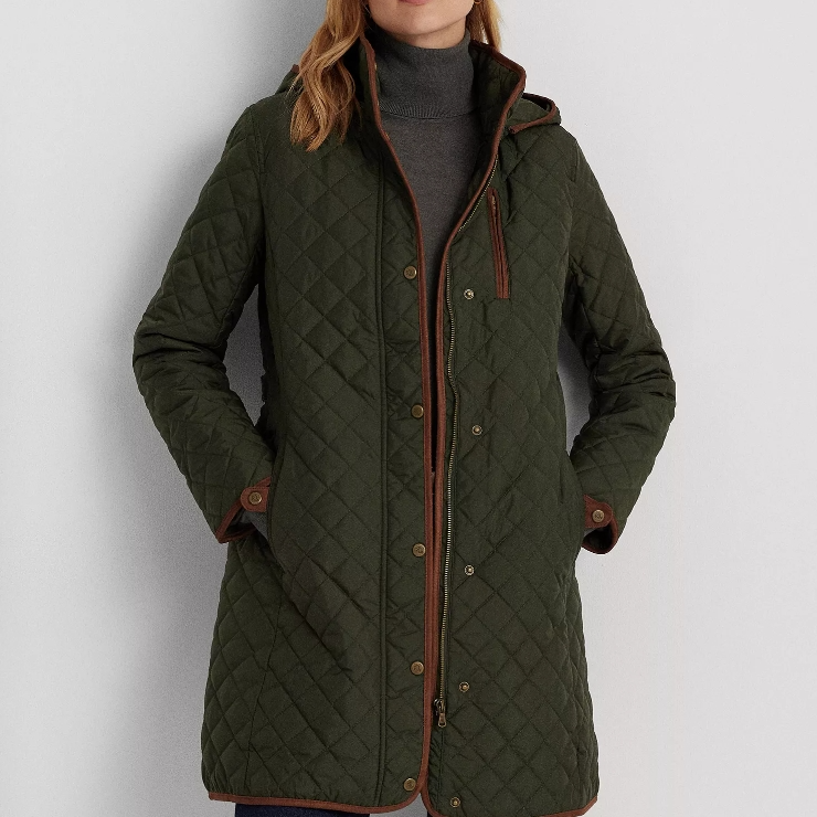 Lauren Ralph Lauren 拉夫劳伦绿色绗缝外套