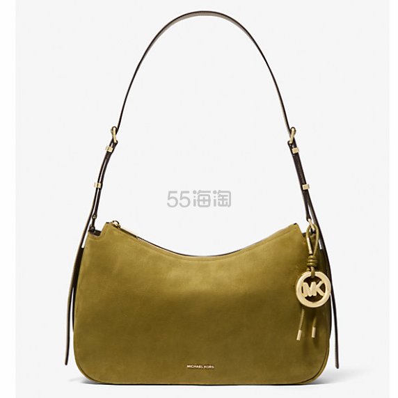绿色史低价!Michael Kors Nolita 中号 麂皮绒单肩包