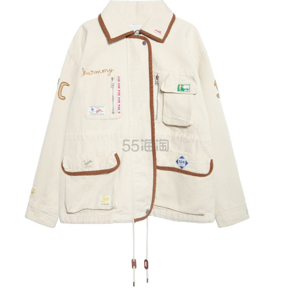 Sea 贴布刺绣装饰夹克