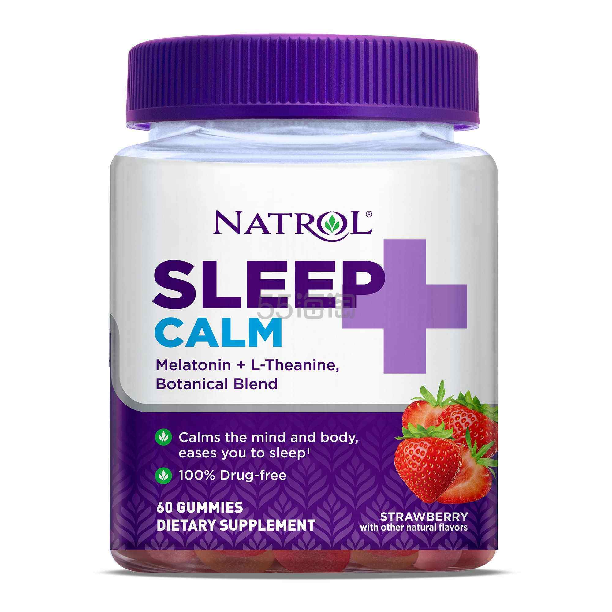 【含税直邮】Natrol 褪黑素软糖 草莓味 改善睡眠 成人专用 60粒