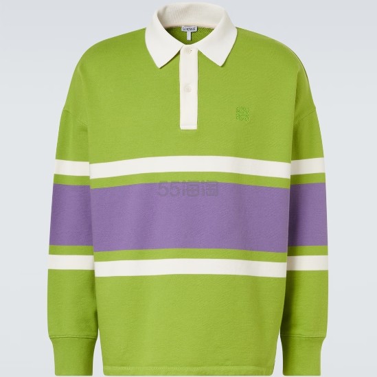 梓渝同款 LOEWE 罗意威绿色条纹Polo衫