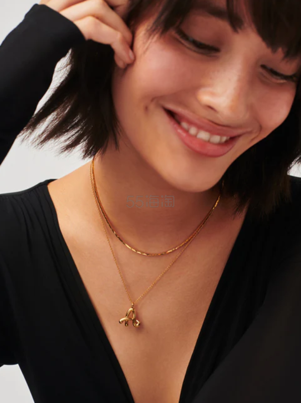 再降！Missoma 卷曲熔岩字母吊坠项链 - A