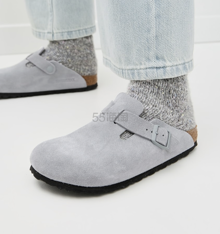Birkenstock Boston Soft 蓝灰色拖鞋