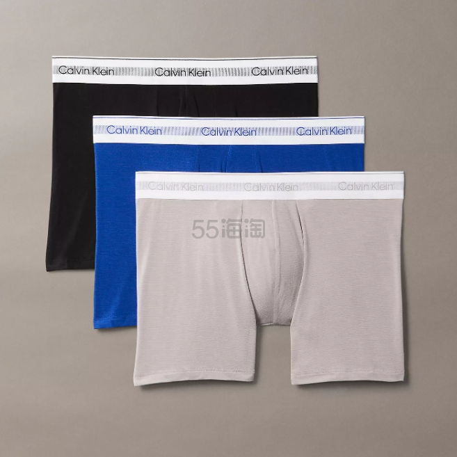 热卖！Calvin Klein Icon Modal Mesh 男士平角内裤 3条装