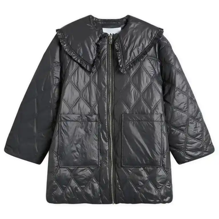 GANNI 亮面拼布中长夹克