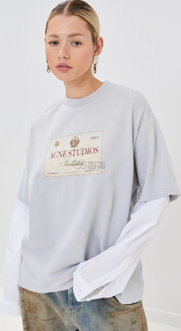 Acne Studios  徐梦洁假两件长袖T恤