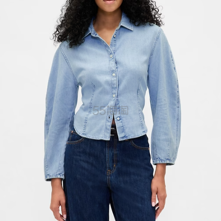Gap 牛仔灯笼袖衬衫