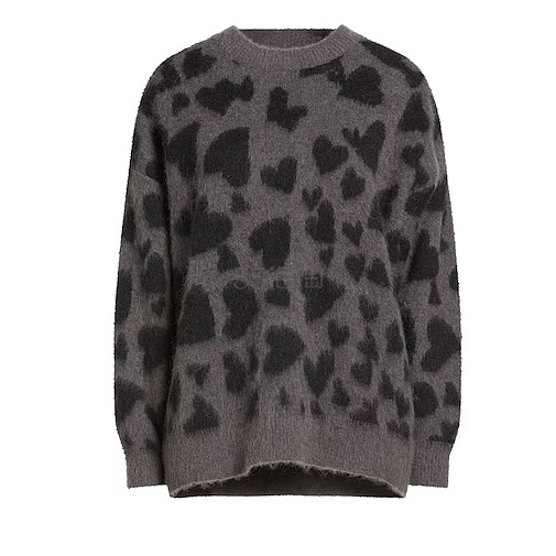 ANINE BING 爱心印花毛衣