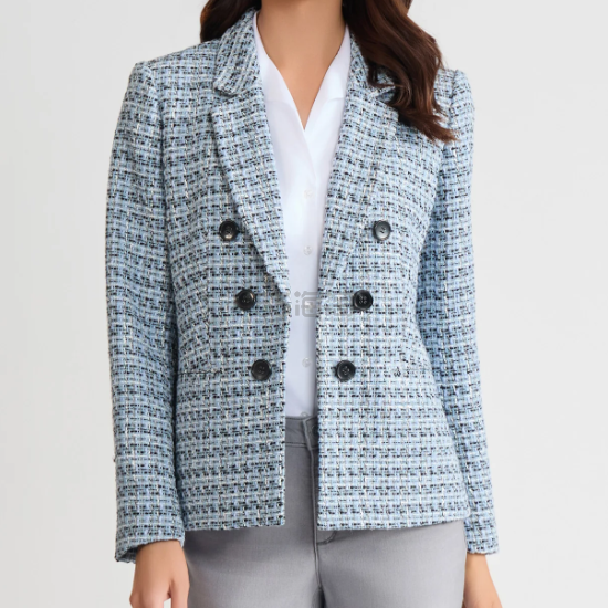 Jones New York 粗花呢双排扣夹克