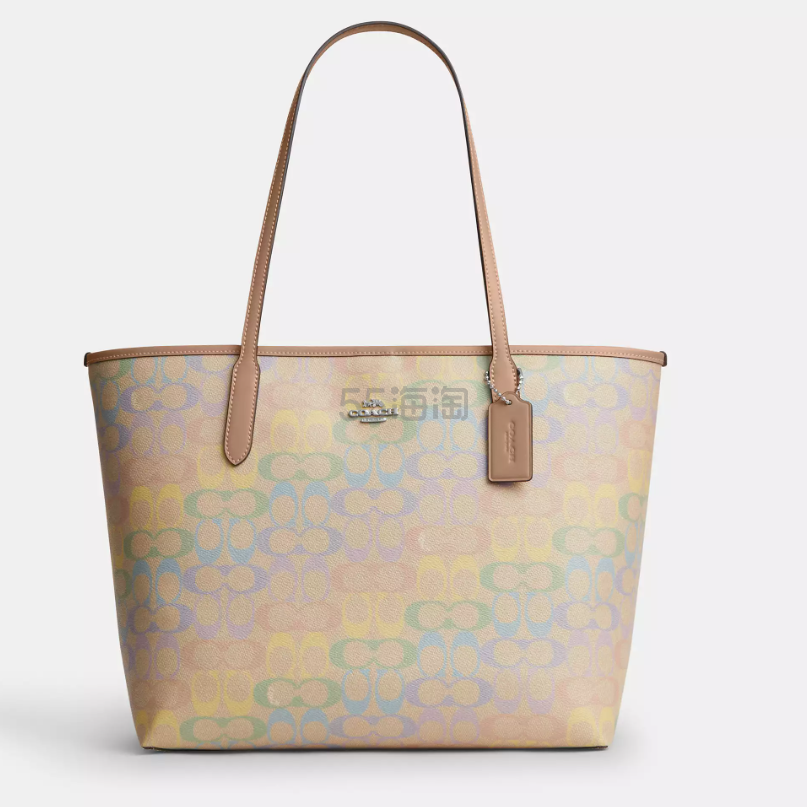 Coach 蔻驰 City 彩虹老花托特包