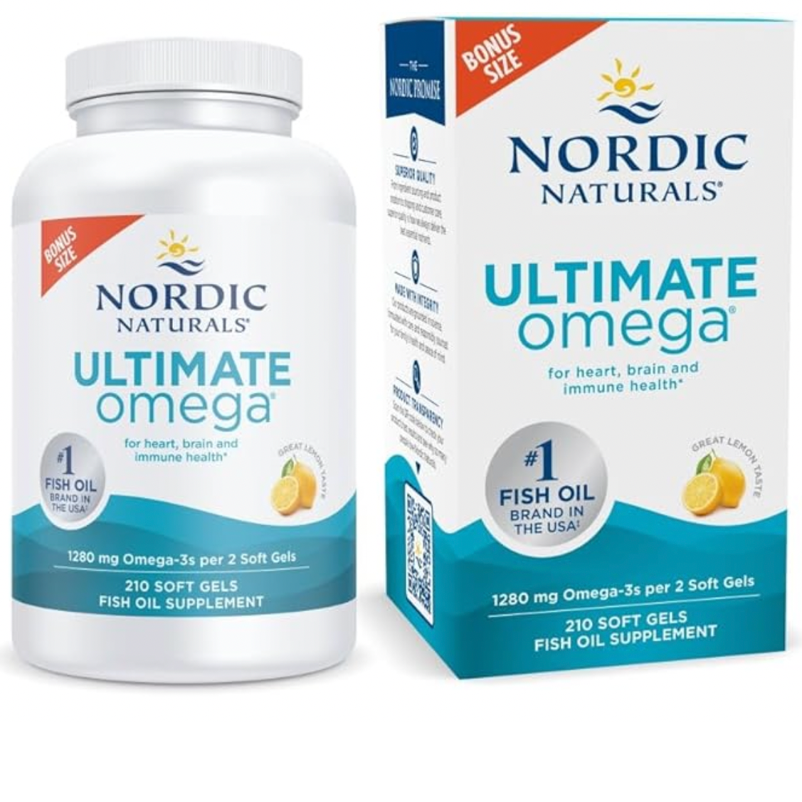 Nordic Naturals Ultimate Omega 高浓度鱼油软胶囊 210粒