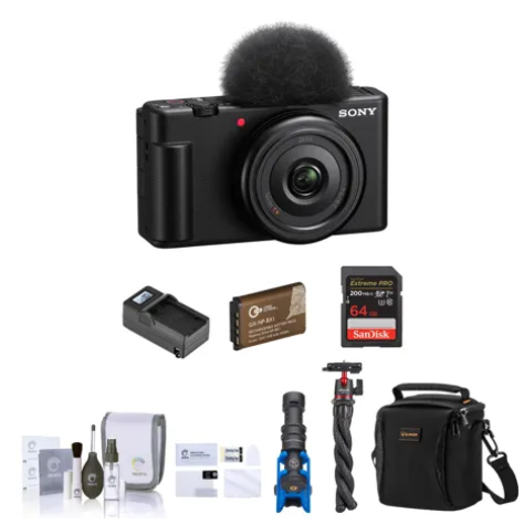 Sony 索尼 ZV-1F 视频博客相机，黑色套装