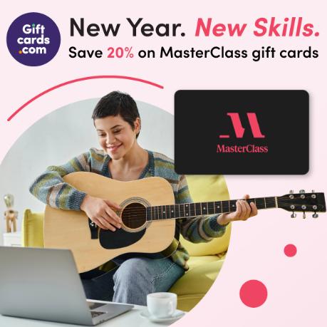 Giftcards.com：MasterClass 礼卡新年特惠 1年会员仅$96