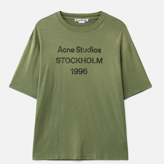 Acne Studios 绿色字母T恤