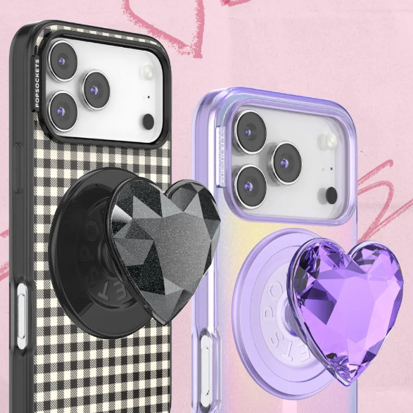 Popsockets 泡泡骚：水晶爱心系列手机配饰热卖