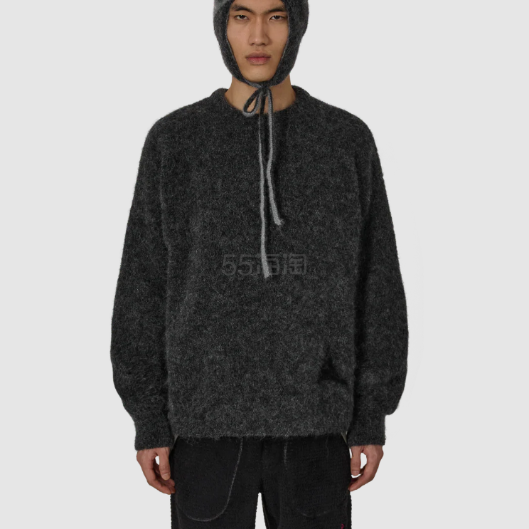 Roa 炭灰色马海毛圆领针织衫