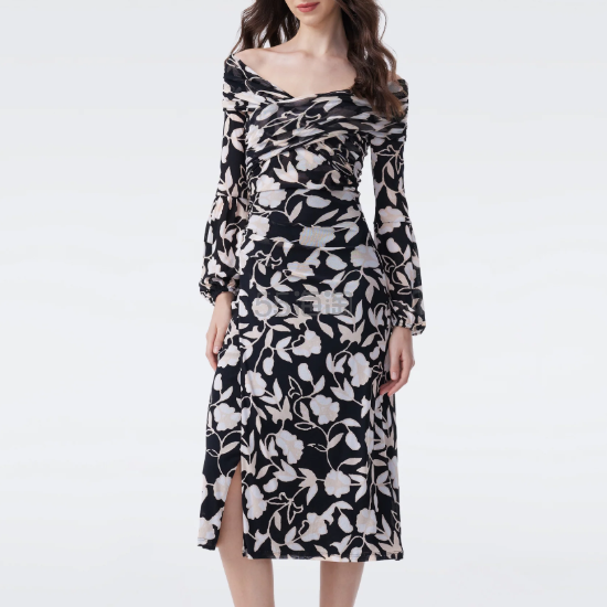 DVF FRANCIS 大开领连衣裙