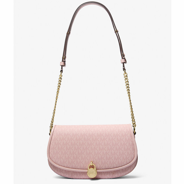 Michael Kors Mila 中号粉色老花斜挎包