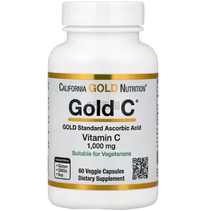 California Gold Nutrition, Gold C®，USP 级维生素 C 60粒