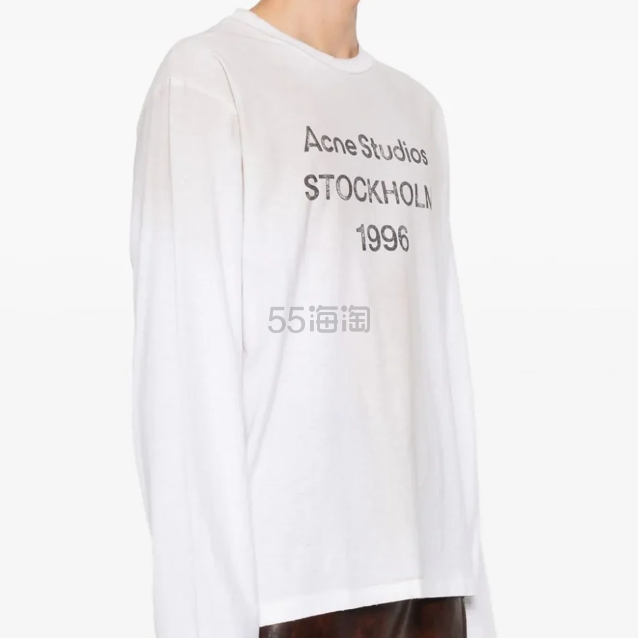 Acne Studios 白色经典文字长袖T恤