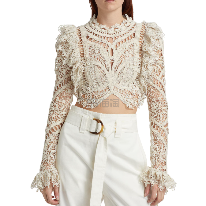 万妮达同款！Zimmermann 镂空蕾丝上衣