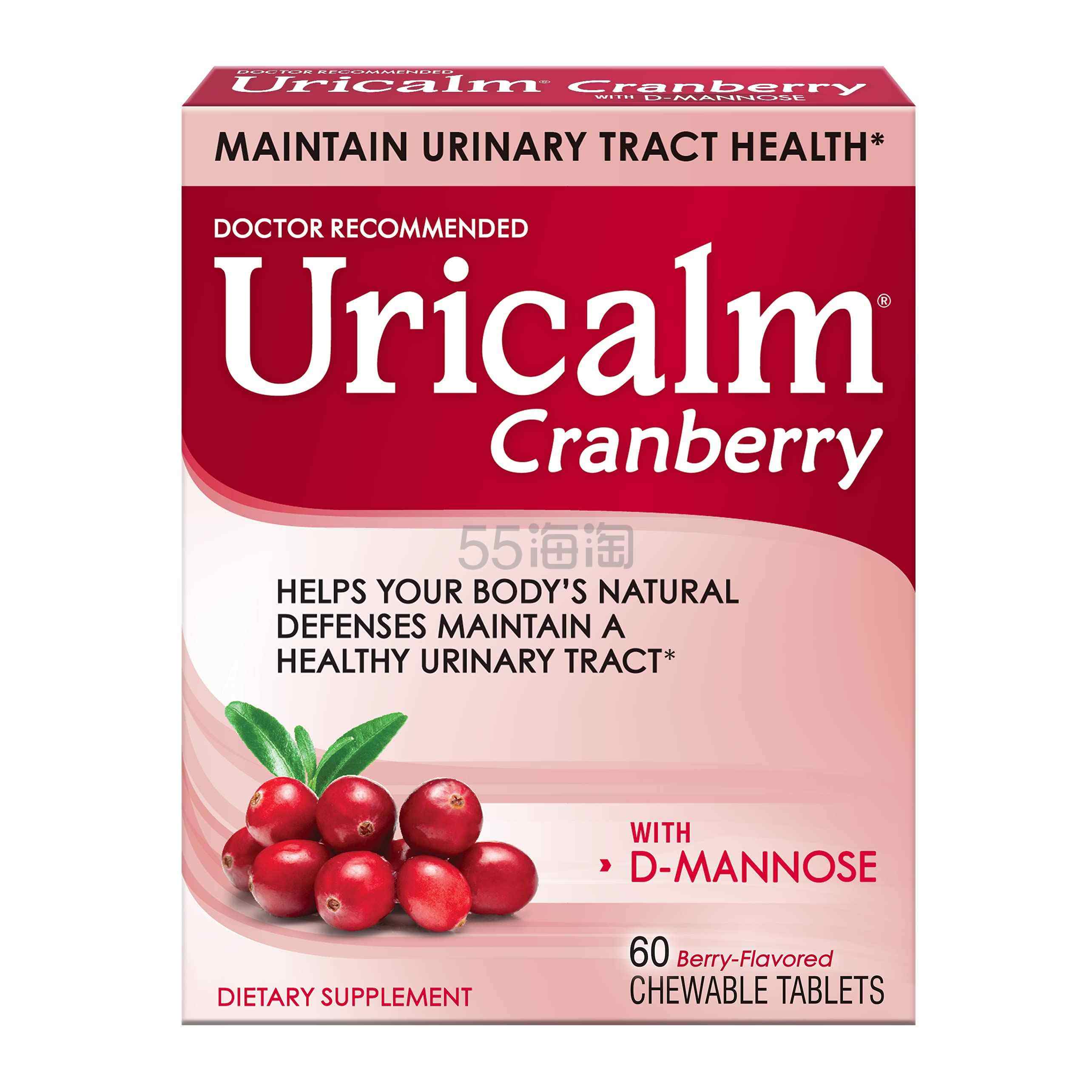 【含税直邮】Uricalm 蔓越莓草本补充剂 片剂 蔓越莓 天然 1件装 瓶装