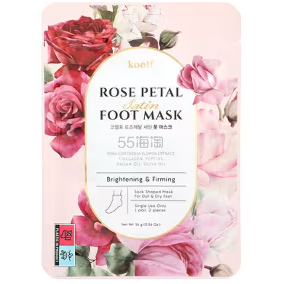 Koelf, Rose Petal Satin 足膜，1 对，0.56 盎司（16 克）