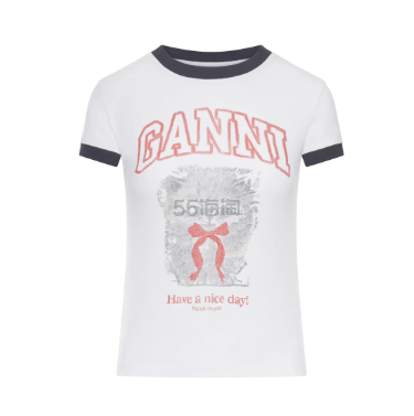 Ganni 印花短袖T恤