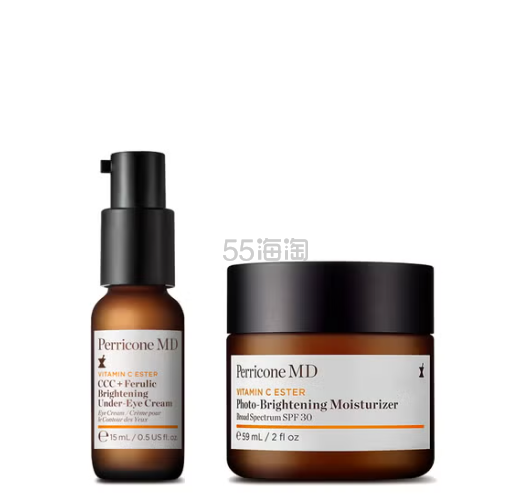 Perricone MD 维生素 C 酯 CCC + 阿魏酸亮白眼霜+保湿霜套装