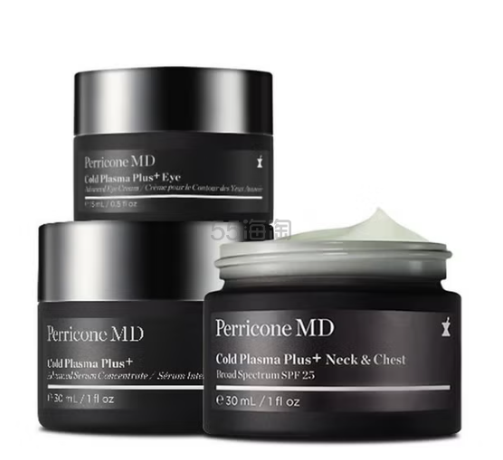 Perricone MD 冷离子高效浓缩精华+眼霜+颈部和胸部广谱防晒霜套装