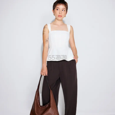 Love,bonito 可拆卸肩带拼接荷叶边上衣