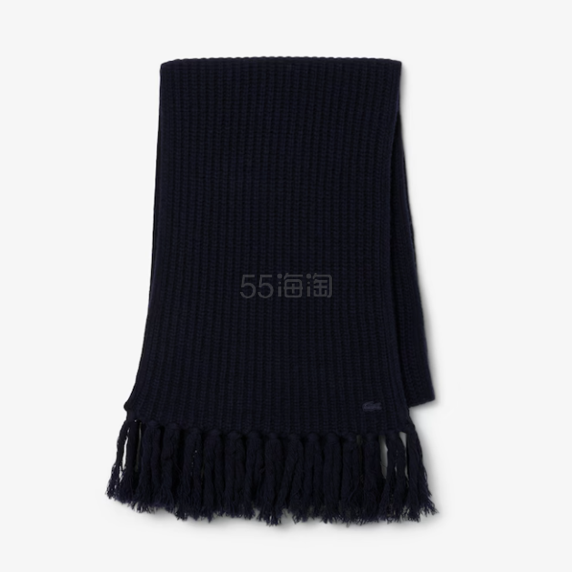 Lacoste 鳄鱼流苏羊毛围巾