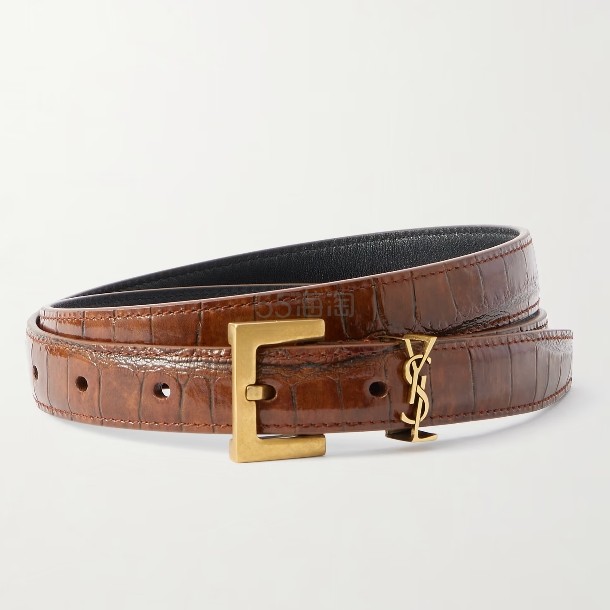 SAINT LAURENT 圣罗兰 鳄鱼皮皮革腰带