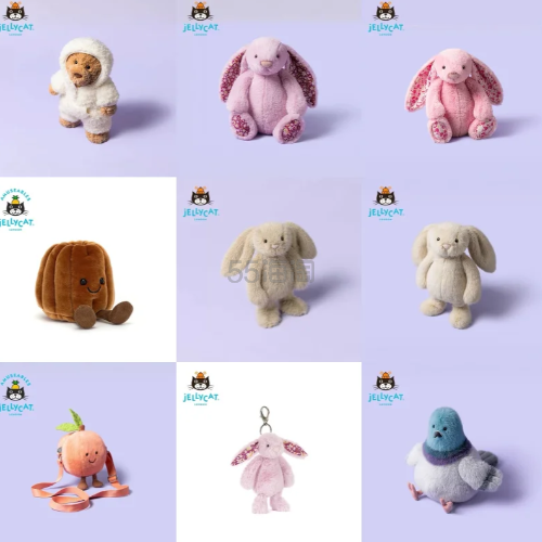Harrods APAC：Jellycat 2026春夏上新热卖！入茄子包、天空龙挂件等