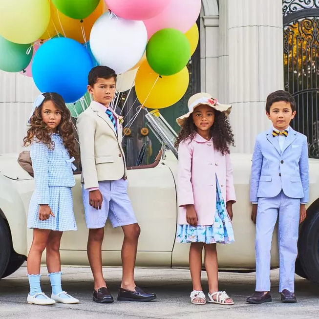 Janie and Jack：复活节特惠 无袖花卉连衣裙$52 宽松斜纹裤$22