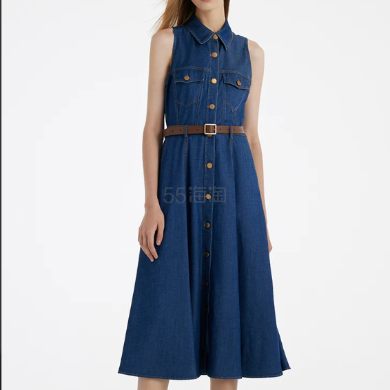 Goelia 歌莉娅 无袖牛仔长裙