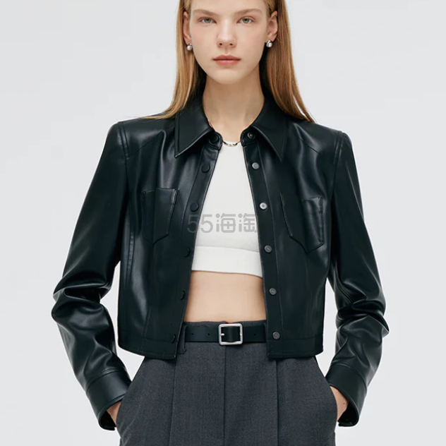Goelia 歌莉娅 短款皮衣外套
