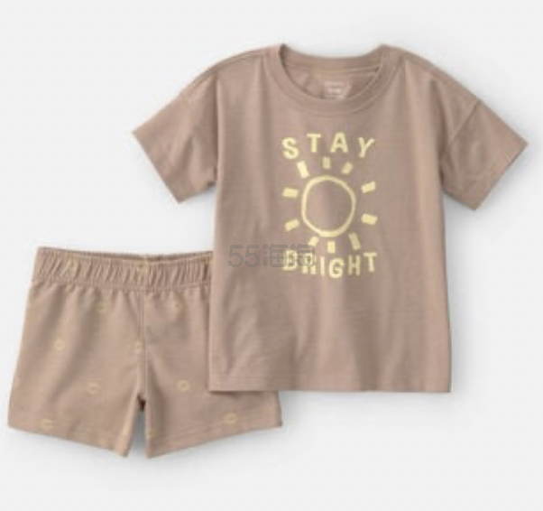 Carter's 棕色短袖短裤两件套