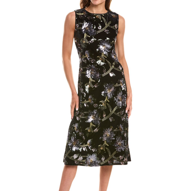 库存浅！DVF 亮片丝绒迷笛连衣裙