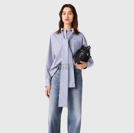 Maje 条纹蝴蝶结衬衫