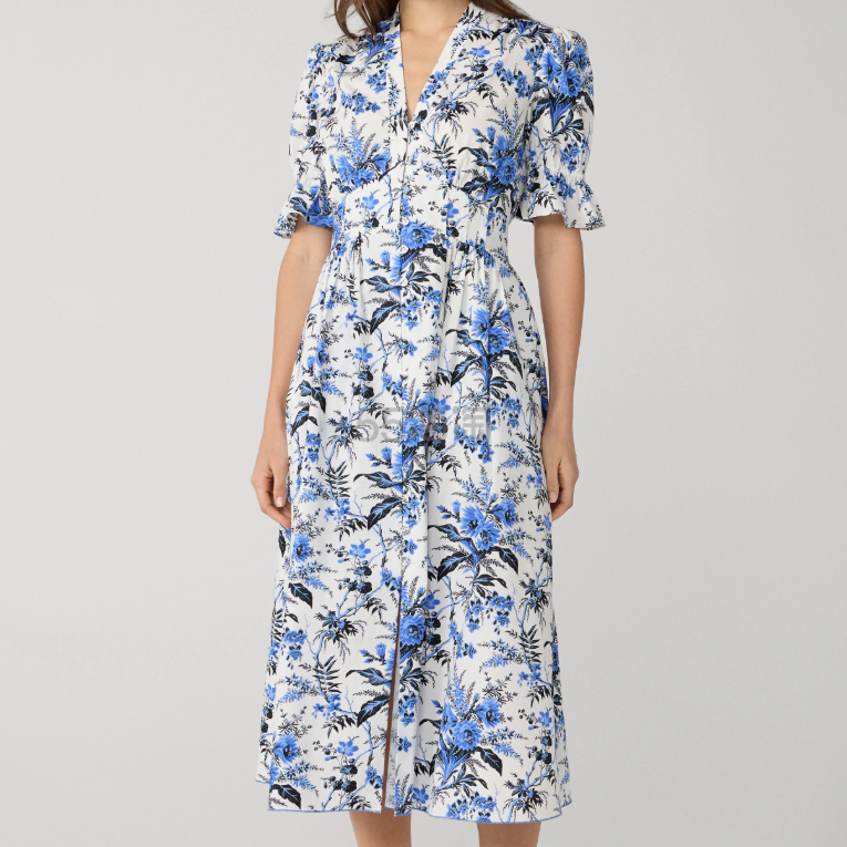 DVF Erica 2026春夏蓝白绿野仙踪茶歇裙