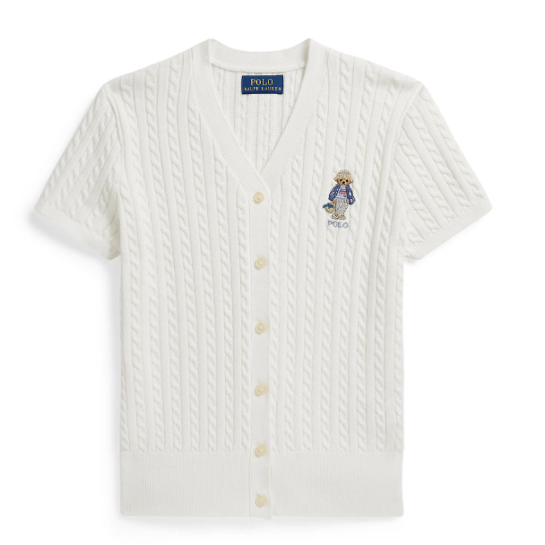 上新！Ralph Lauren 拉夫劳伦大童款绞花毛衣外套 短袖款