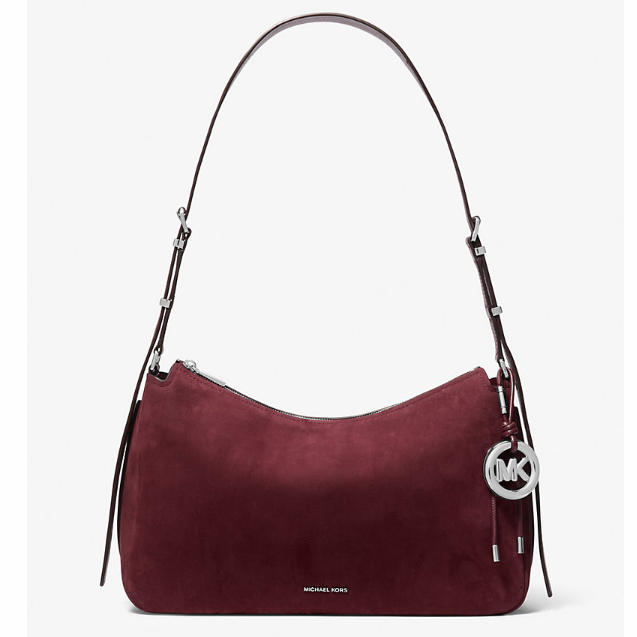 红色也打折了！Michael Kors Nolita 中号麂皮绒单肩包