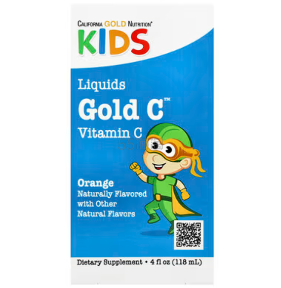 买1赠1!California Gold Nutrition, Kids Gold C™,液体维生素 C,橙子味 118ml