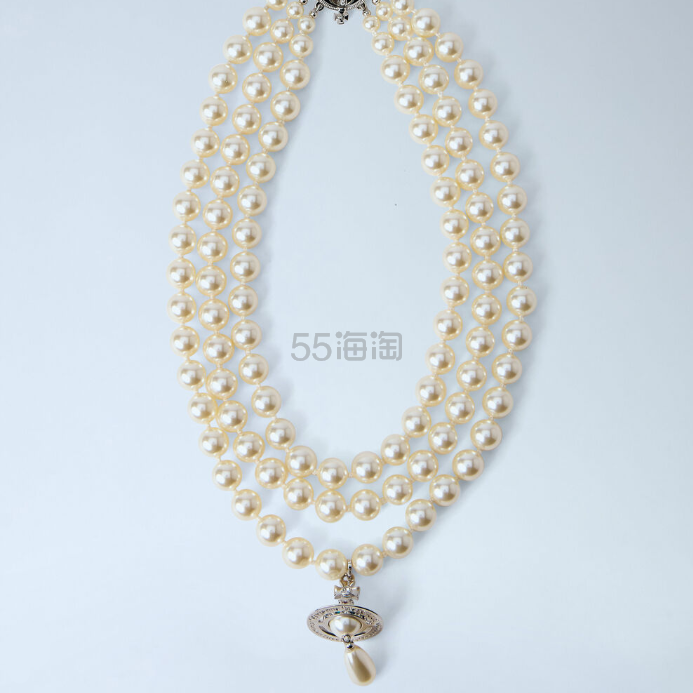 Vivienne Westwood 西太后 3层珍珠 土星吊坠项链