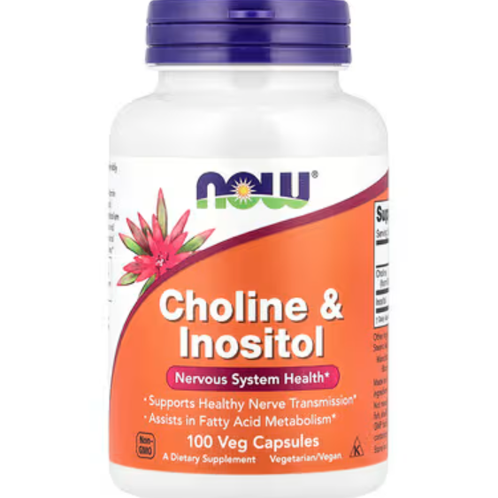 NOW Foods 胆碱和肌醇100 粒素食胶囊