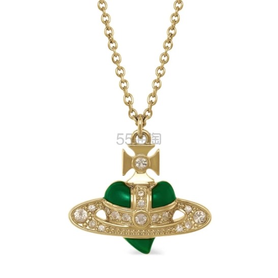 VIVIENNE WESTWOOD 西太后绿色爱心土星项链