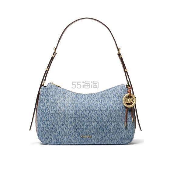 孟子义同款 Michael Kors Nolita 牛仔蓝老花单肩包