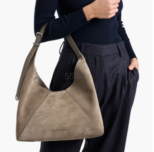 Brunello Cucinelli 麂皮单肩包
